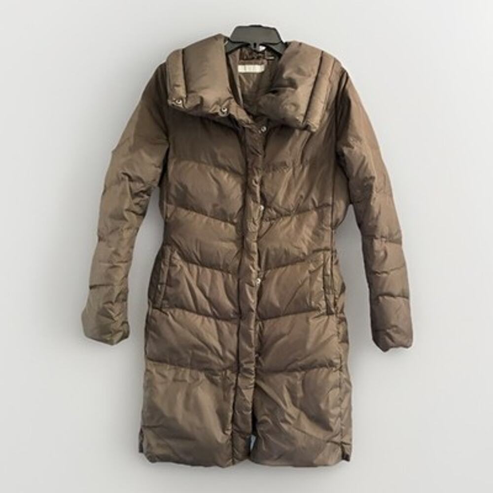 Uniglo Brown Puffer Lightweight High Collar Warm Down Jacket Women Size S